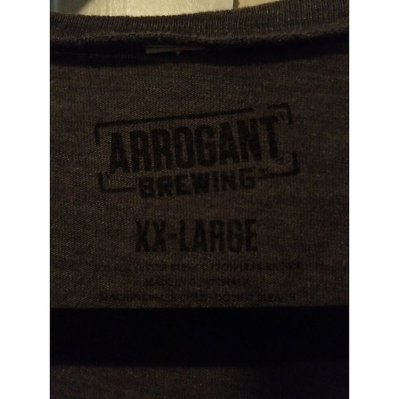 ARROGANT BREWING SLEEVELESS 2-SIDED GRAPHIC LOGO SHIRT Mens XXL Gray - Picture 5 of 8